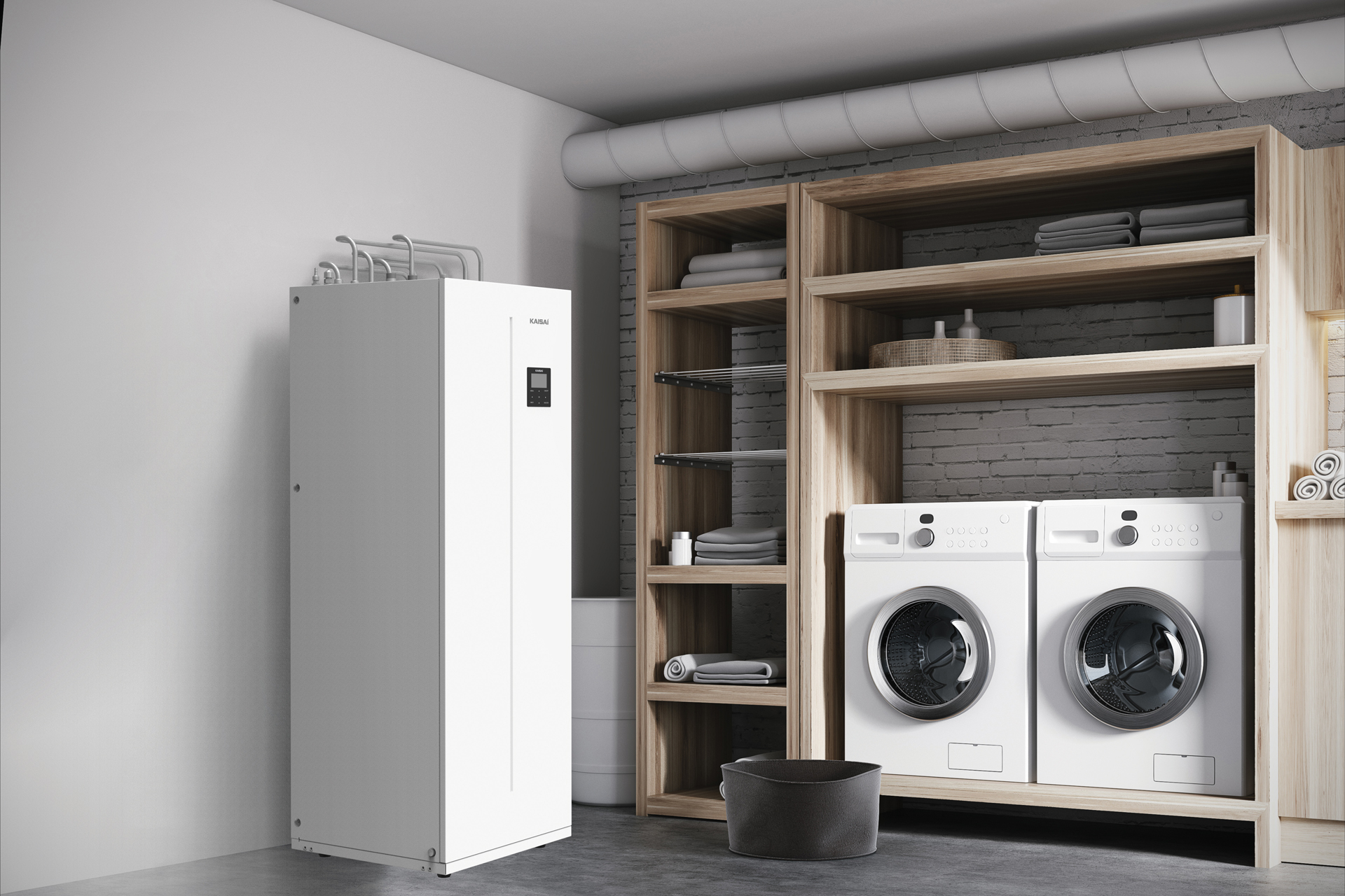 KAISAI ILMAVESI-VESILÄMPÖPUMPPU DUO R32 (KHA + KMK) LÄMMINVESIVARAAJALLA